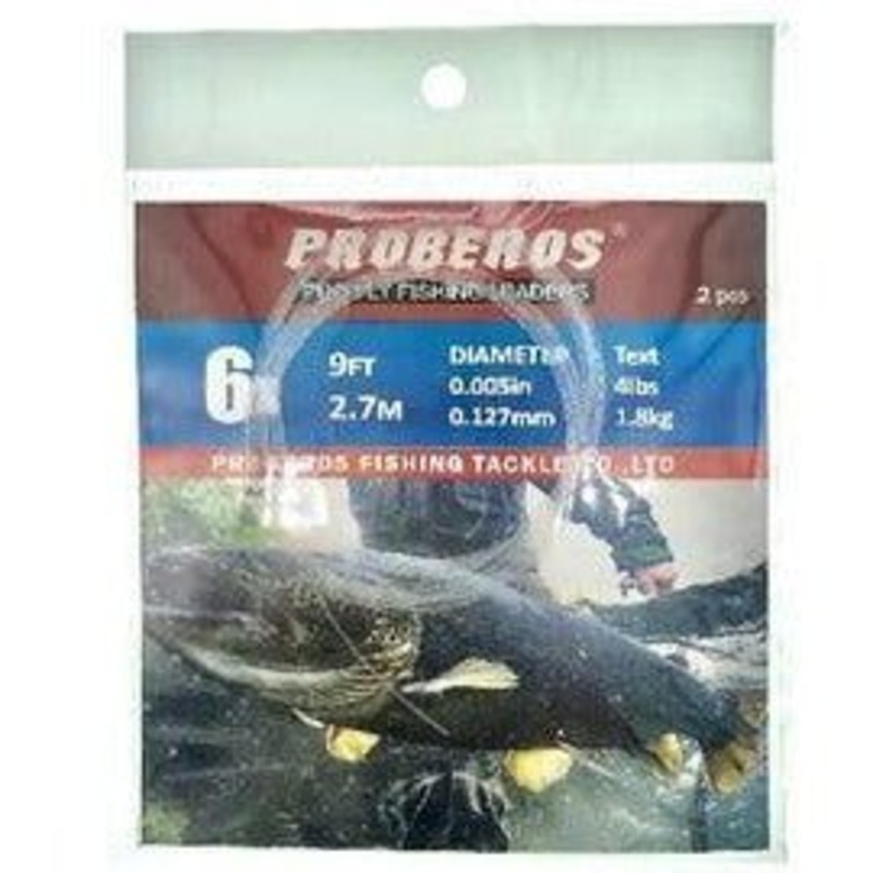 FAS Freshwater Nylon Tapered Leader 9ft 6x 4 lb Test Qty 2