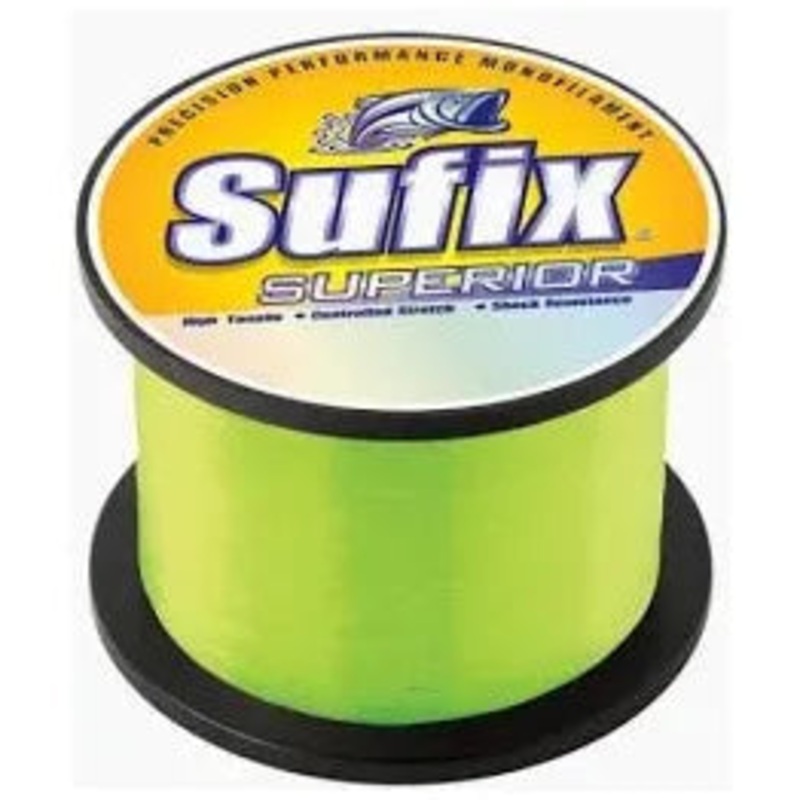 Suffix Superior Monofilament 40Lb 370 Yds 1/4 Oz Spool Hi-Vis Yellow