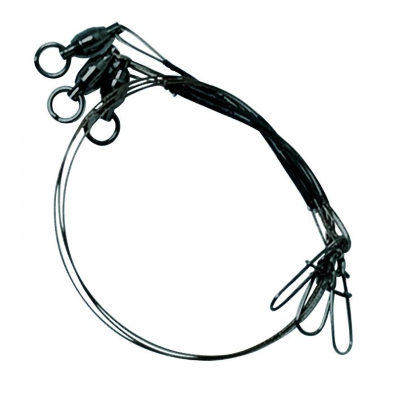 Eagle Claw lazer Sharp Steel Leader With Ball Bearing Swivel And Dual Snap 6" Qty 3