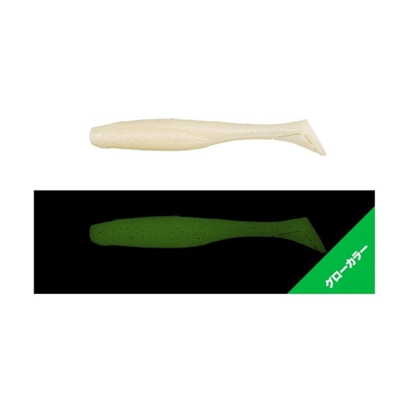 JACKALL Worm Sable Sensy Shad 4.0 inch Mazume Glow Pearl