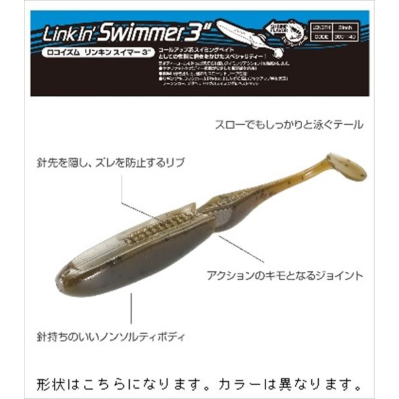 TIEMCO Locoism Linkin Swimmer 3 inch 171NS Smelt Brown